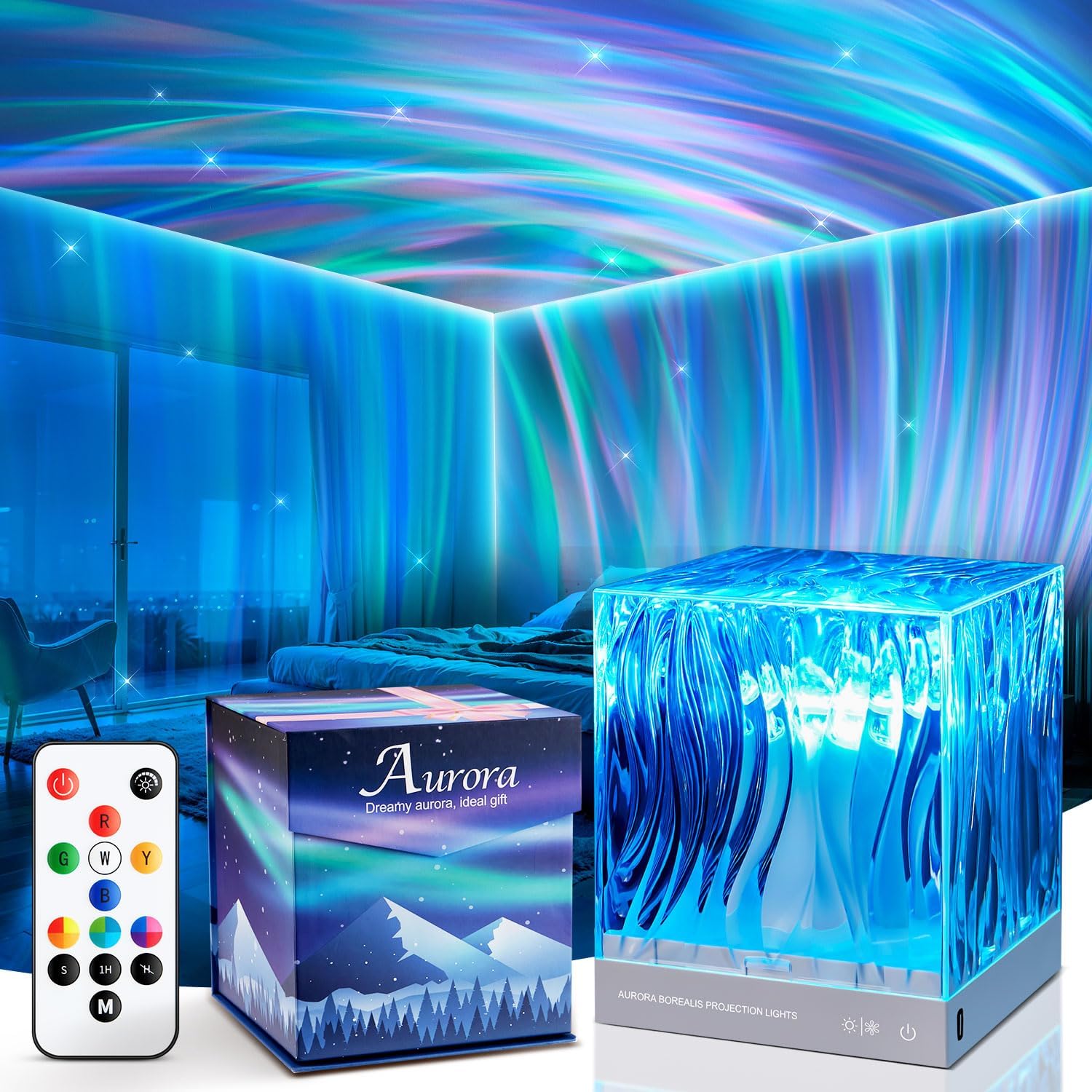 Enchant Your Nights with the PIKOY 2‑in‑1 Crystal Northern Lights Projector